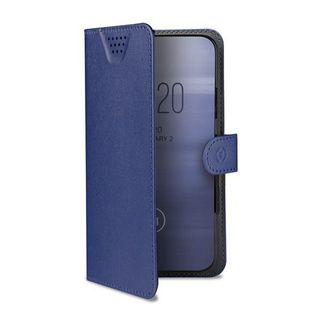 Celly Wally One XXL - Flip cover per cellulare - similpelle - blu - 5" - 5.5"