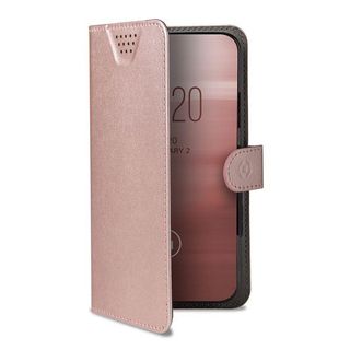 Celly Wally One XXXL - Flip cover per cellulare - ecopelle - rosa - 5.5" - 6.5"