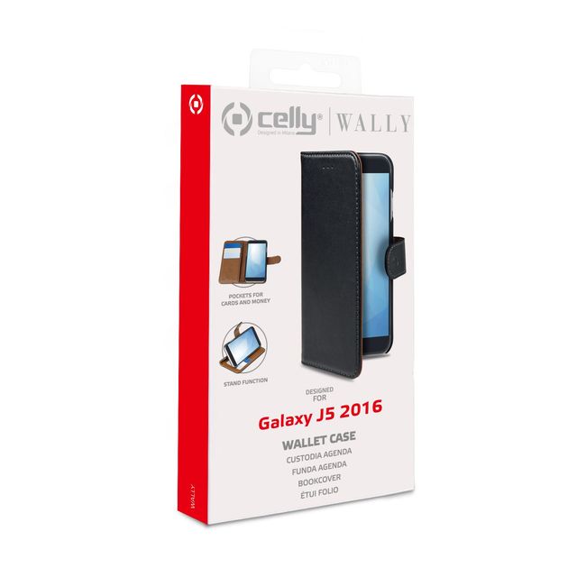 Celly Wally WALLY557 - Flip cover per cellulare - ecopelle - nero - per Samsung…
