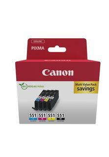 Canon CLI-551 BK/C/M/Y Multipack - Confezione da 4 - 7 ml - nero, giallo, ciano…