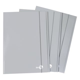 Cartella 3 lembi con elastico - A4 - dorso piatto - grigio chiaro - BM