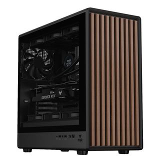 Case WOODY W2B - Gaming Tower- ATX- 4x14cm Black fan- 2xUSB3- Type-C- Wood Fron…
