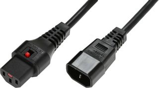 Cavo di alimentazione IEC C14/IEC C13 dritto M/F 2m nero con blocco IEC LOCK