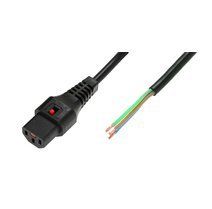 Cavo di alimentazione OPEN/IEC C13 femmina dritto 1m nero con blocco IEC LOCK