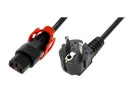 Cavo di alimentazione Schuko angolato/IEC C13 dritto M/F 2m nero con blocco IEC…
