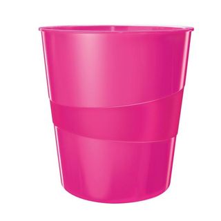 Cestino gettacarte WOW - altezza 32,4 cm - diametro 29 cm - 15 L - fucsia metal…