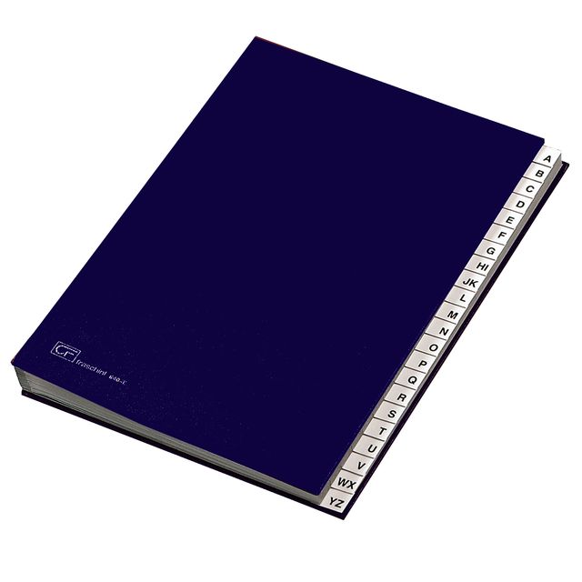 Classificatore alfabetico FRASCHINI 24x34 cm in cartoncino con 22 scomparti blu…
