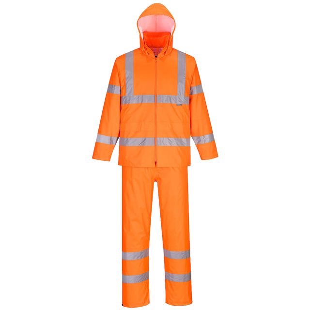 Completo antipioggia HiVi - ripiegabile - impermeabile - L - arancione fluo - P…