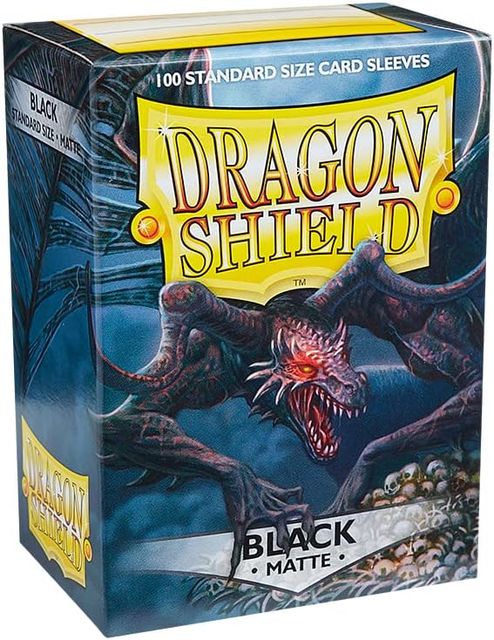 DRAGON SHIELD STANDARD SLEEVES - MATTE BLACK - 100 SLEEVES AT-11002