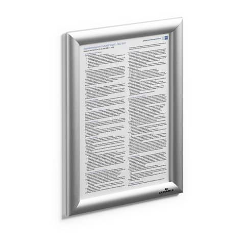 DURABLE CORNICE SCATTO ALLUMINIO A4 ARGENTO
