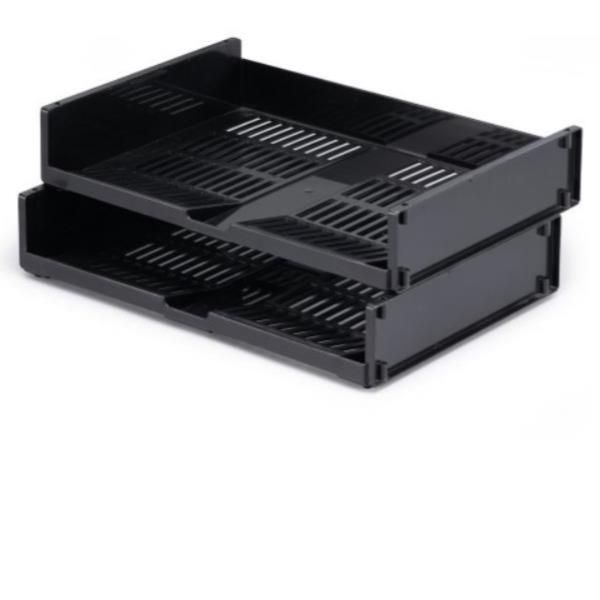 DURABLE OPTIMO - Vassoio per lettere - per A4 - orizzontale - carbone