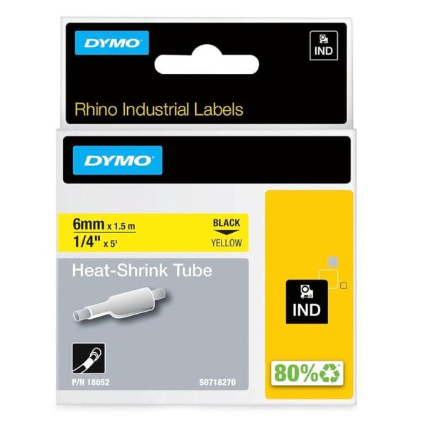 DYMO 18052 NASTRO TERMORESTRINGENTE 6MMx1.5MT DIAMETRO FILO 1.18/2.33 MM COLORE…
