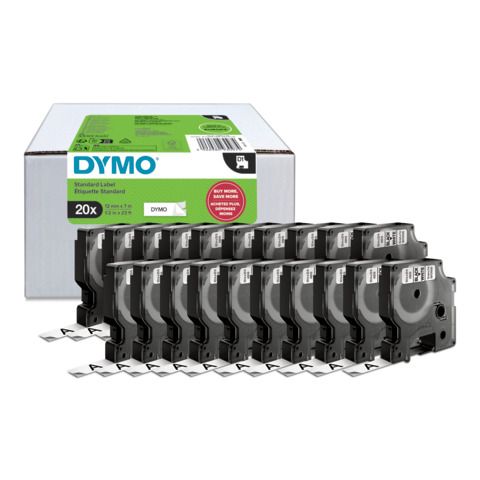 DYMO CF20 D1 12MMX7M NERO/BIANCO