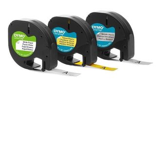 DYMO LetraTAG - Rotolo (1,2 cm x 4 m) 3 rotoli kit nastri per etichette - per L…