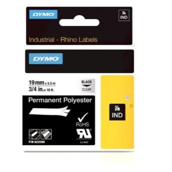 DYMO NASTRO 19MMX 5 5M POLIESTERE NE/TRA