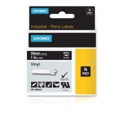 DYMO Rhino Coloured Vinyl - Vinile - adesivo permanente - bianco su nero - Roto…