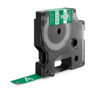 DYMO Rhino Coloured Vinyl - Vinile - bianco su verde - Rotolo (1,2 cm x 5,5 m) …
