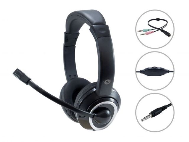 Conceptronic POLONA02BA - Cuffie con microfono - on-ear - cablato - jack 3,5 mm…
