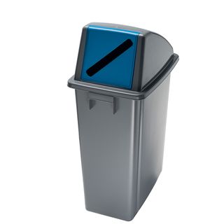 Contenitore Office 60 Lt - con feritoia per carta - 33x46x79 cm - grigio/blu - …