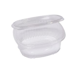 Contenitori ovali in PET - con coperchio incernierato - 14 x 11,9 x 5 cm - Euro…