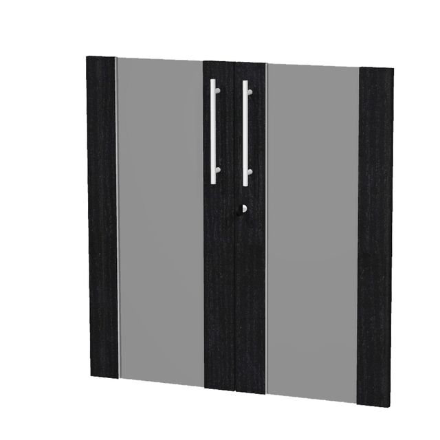 Coppia ante Prestige - per mobile basso - 80 x 77 cm - spessore 18 mm - vetro/m…
