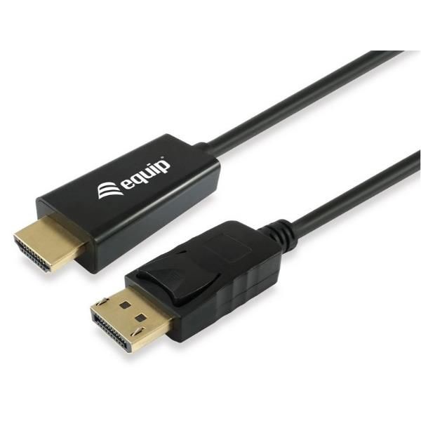 EQUIP CAVO ADATTATORE DA DISPLAYPORT AD HDMI 4K 30Hz 10,2 Gbps CONNETTORI PLACC…