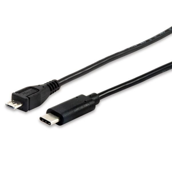 EQUIP CAVO DATI - RICARICA DA USB-C 2.0 A USB MICRO-B MASCHIO-MASCHIO 1 MT NERO