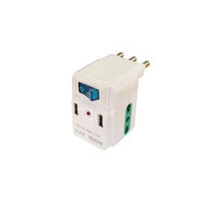 EXTRASTAR ADATTATORE 16A CON INTERRUTTORE CON 2USB+2PRESE 10/16A