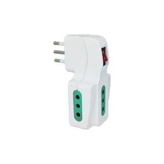 EXTRASTAR ADATTATORE SPINA 10A 3PRESE CON INTERRUTTORE SALVA SPAZIO