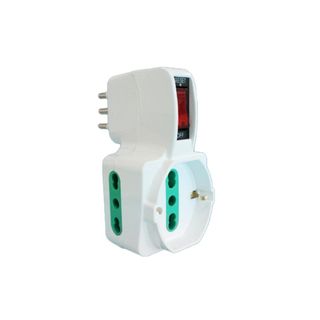 EXTRASTAR ADATTATORE SPINA 10A CON 2 PRESE 10A/16A+SCHUKO