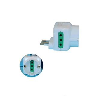 EXTRASTAR ADATTATORE SPINA 10A CON 2 PRESE+1SCHUKO SALVA SPAZIO