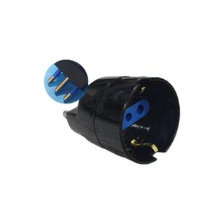 EXTRASTAR ADATTATORE SPINA 16A 1PRESA 2P+T/SCHUKO NERO