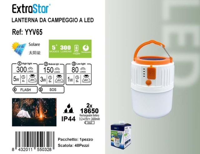 EXTRASTAR LANTERNA DA CAMPEGGIO A LED