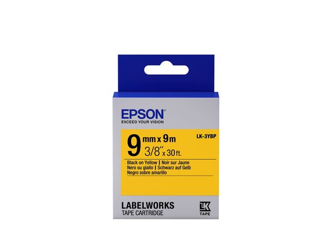 Epson LabelWorks LK-3YBP - Nero su giallo - Rotolo (0,9 cm x 9 m) 1 cassetta(e)…