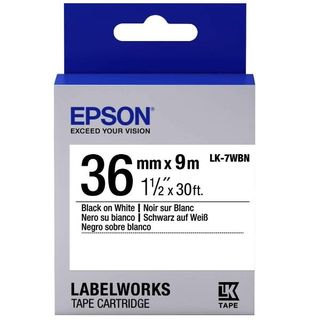 Epson LabelWorks LK-7WBN - Nero su bianco - Rotolo (3,6 cm x 9 m) 1 cassetta(e)…