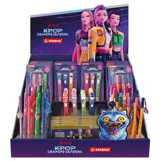 Espositore 140 articoli di scrittura Stabilo KPop Demon Hunters Wave assortiti …