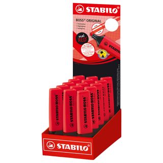 Espositore 15 evidenziatori Stabilo Boss Original rosso rosso - 70/15-7