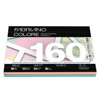 FABRIANO COLORE MIX TENUI RISMA DA 100 FOGLI 160 GR 21 X 29.7 CM A4 COLORI ASSO…