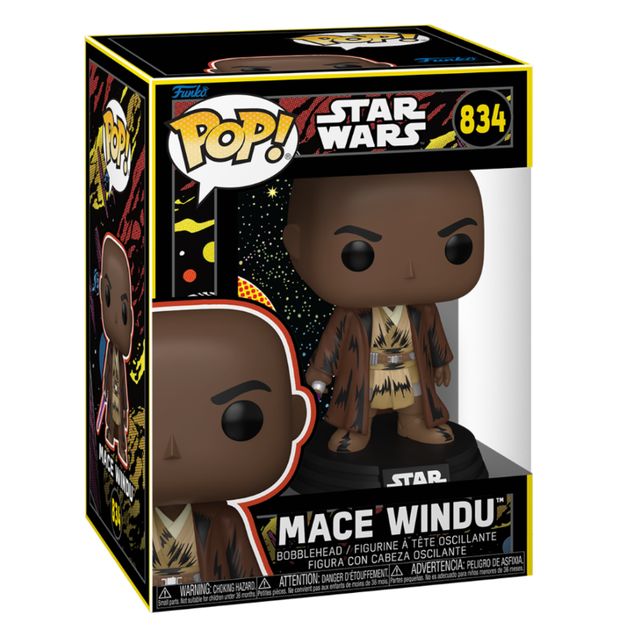 FUNKO POP STAR WARS - VINYL FIGURE 834 MACE WINDU (RETRO) 9CM