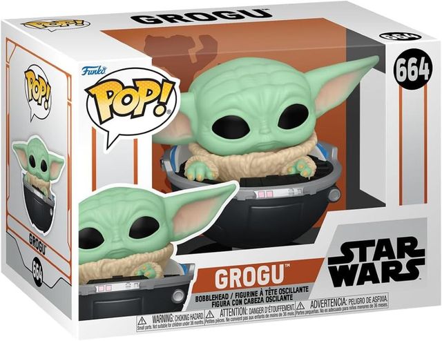 FUNKO POP STAR WARS: THE MANDALORIAN S9 - VINYL FIGURE 664 GROGU W/PRAMA 9CM
