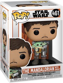 FUNKO POP STAR WARS:THE MANDALORIAN - VINYL FIGURE 461 THE MANDALORIAN WITH GRO…