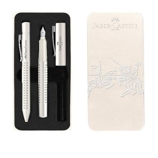Faber-Castell GRIP 2010 - Set di penna stilografica e penna a sfera - blu