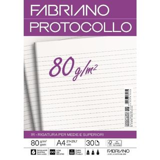 Fabriano CARTA PROTOCOLLO A4 80g 30ff - RIG 1R