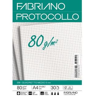 Fabriano CARTA PROTOCOLLO A4 80g 30ff - RIG 5 MM