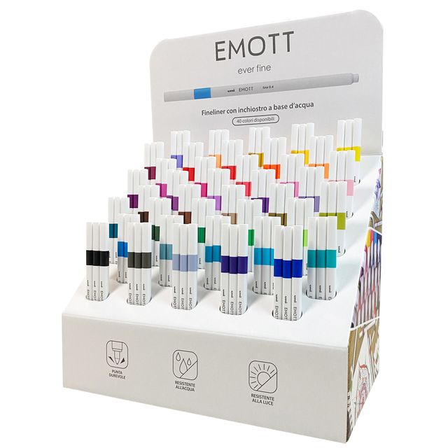 Fineliner Emot - tratto 0.4 mm - colori assortiti - Uni Mitsubishi - expo 120 p…