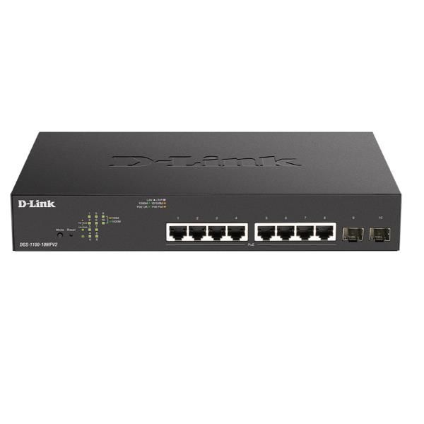 D-Link DGS 1100-10MP - V2 - switch - intelligente - 8 x 10/100/1000 (PoE) + 2 x…