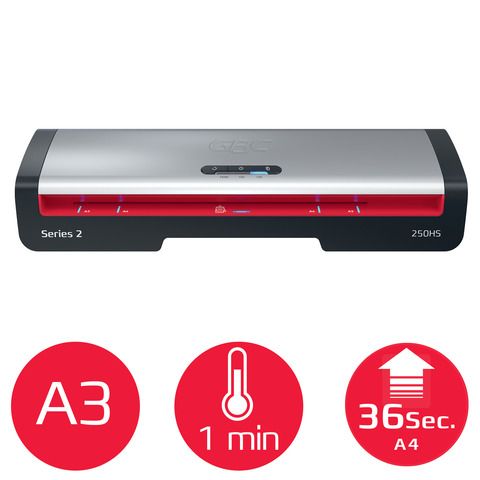 GBC 250 HS HOME OFFICE A3 PLASTIFICATRICE A CALDO PRONTA IN 2 MINUTI SPEGNIMENT…