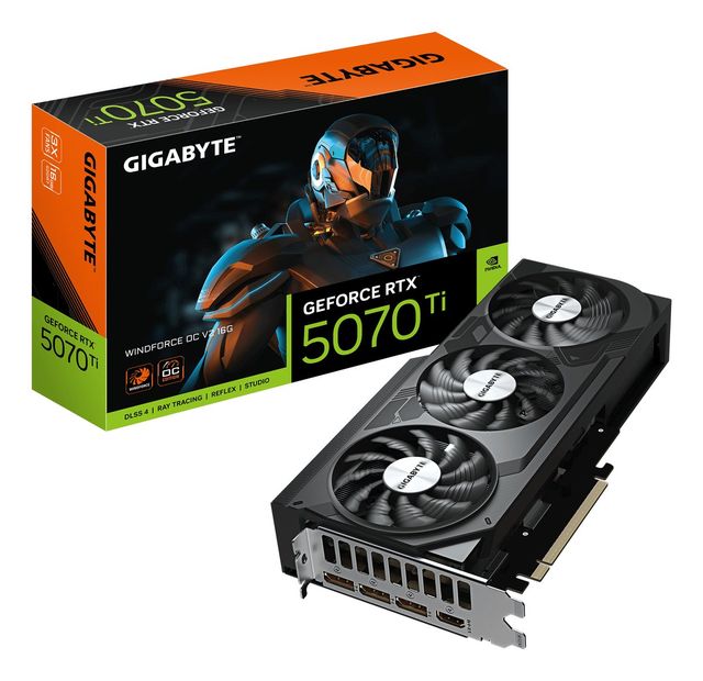 GIGABYTE GEFORCE RTX 5070 Ti WINDFORCE OC V2 16GB GDDR7 DLSS4 PCI Express 5.0 -…