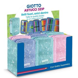 GIOTTO CRYSTAL ESPOSITORE 3 SCOMPARTI CHIUSURA ZIP CON RIEMPIMENTO COLORI ASSOR…