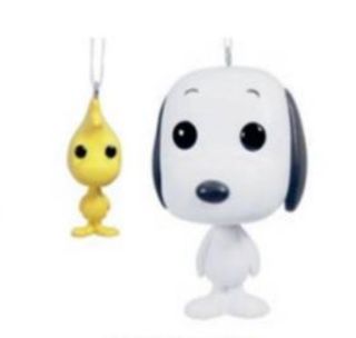 HALLMARK ORNAMENTS - FUNKO BUD PEANUTS SNOOPY & WOODSTOCK